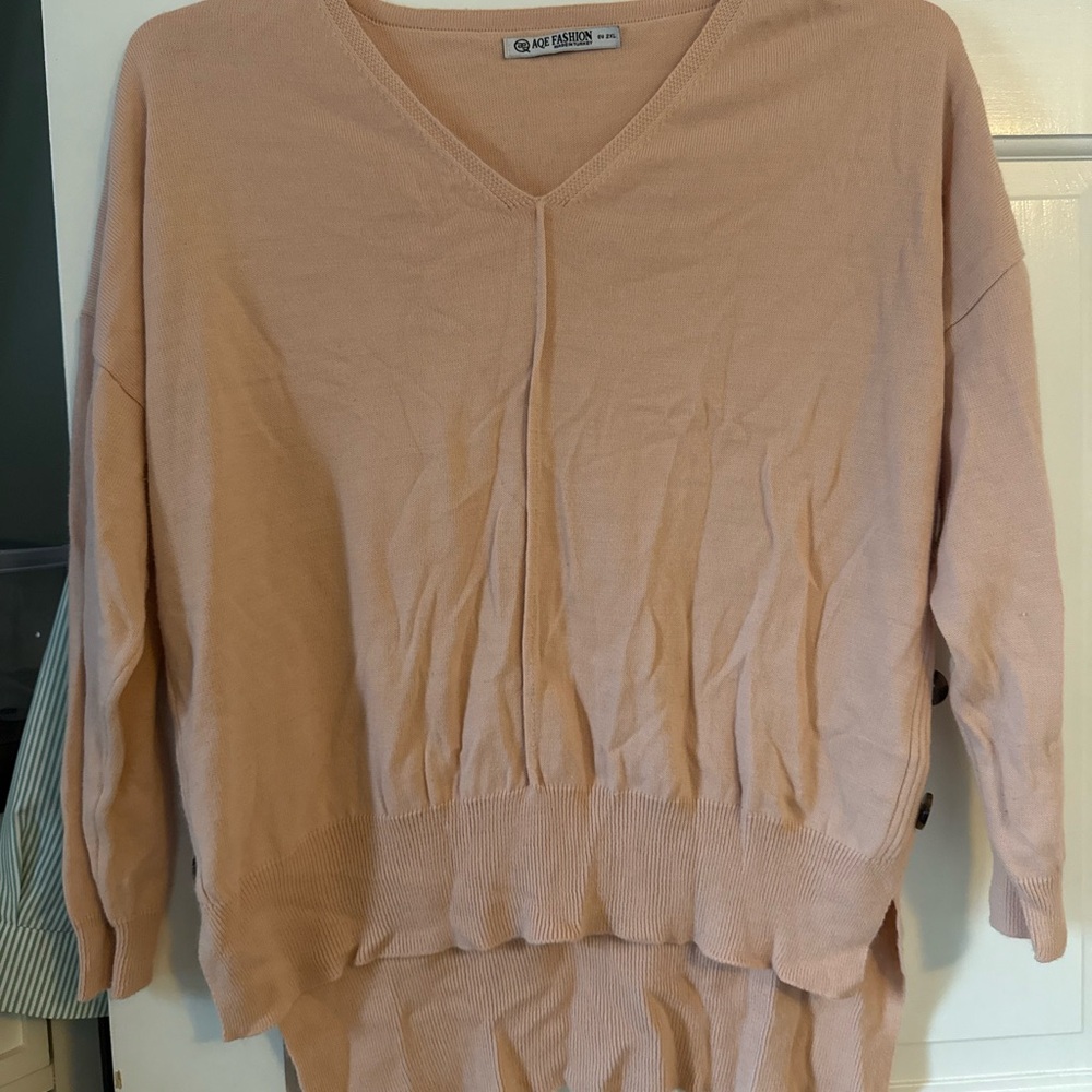 Pink V-Neck Sweater